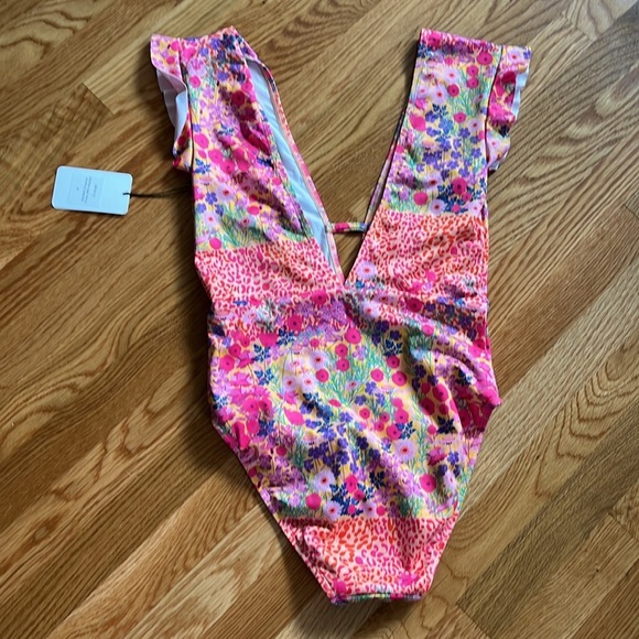 Free People Roopa Pemmaraju Beth Richards Sophia Purple Garden one piece M NWT - Picture 11 of 16